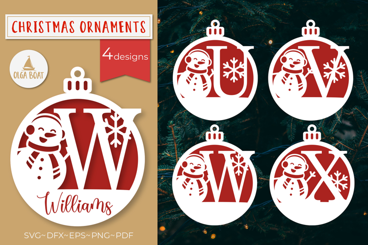 Snowman Monogram Svg Image 16