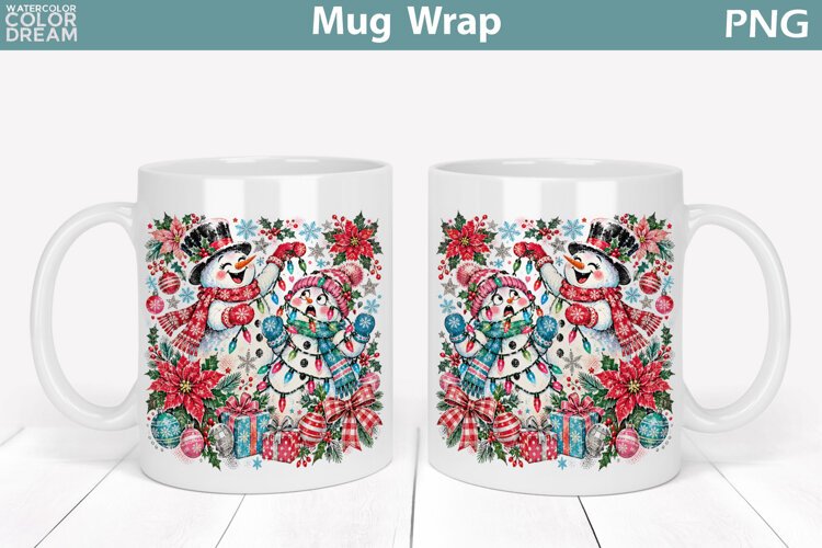 Funny Snowman Mug Wrap | Christmas Mug Sublimation example image 1