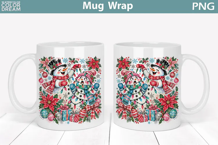 Funny Snowman Mug Wrap | Christmas Mug Sublimation