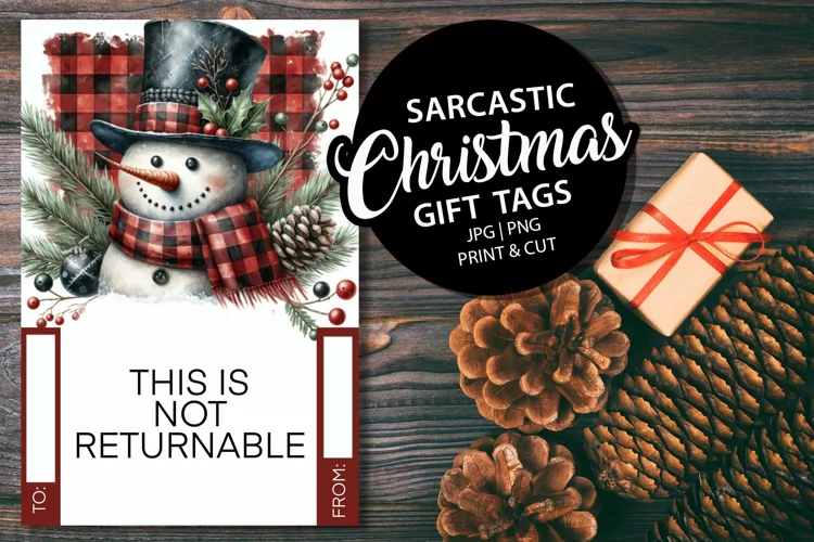 This is not returnable Snowman Christmas GIFT TAGS | JPG