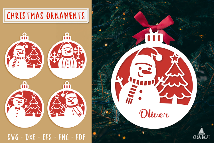 Snowman Ornament Custom Christmas tree Laser cut
