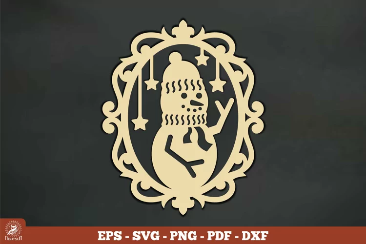 Snowman Ornament Vintage SVG