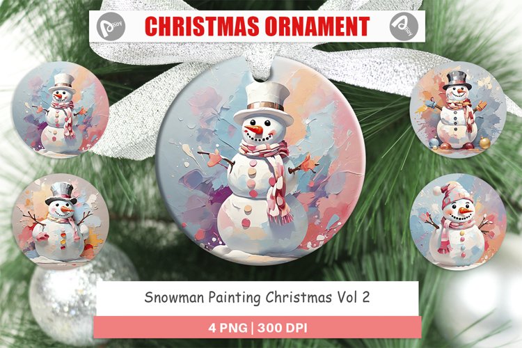 Christmas Ornaments Snowman Painting