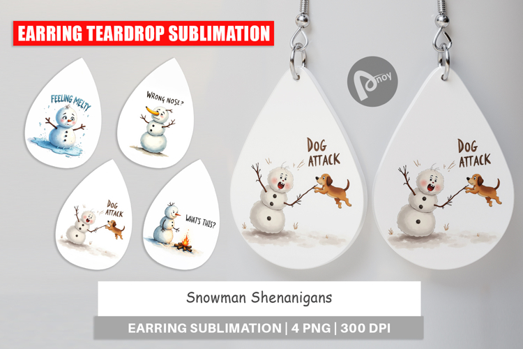 Snowman Shenanigans Earring