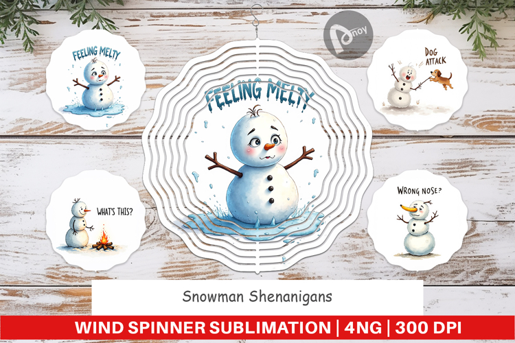 Snowman Shenanigans Wind Spinner