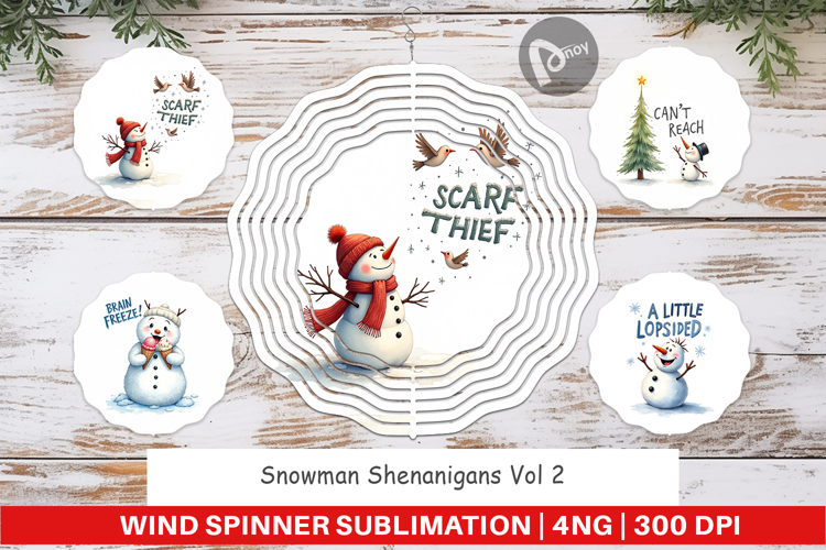 Snowman Shenanigans Wind Spinner