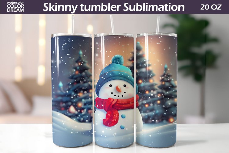Snowman Christmas Tumbler Wrap | Christmas Tumbler