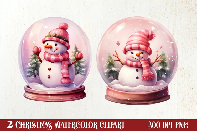 Snowman In Snow Globe Clipart Sublimation, Christmas SVG