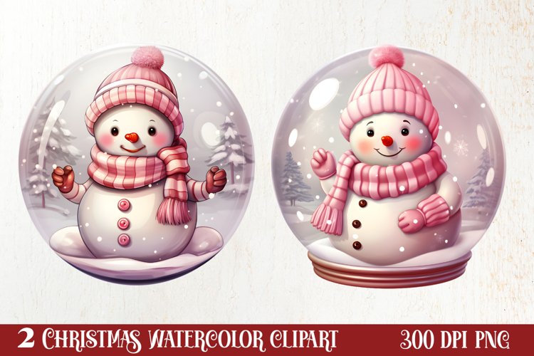 Snowman In Snow Globe Clipart Sublimation, Christmas SVG