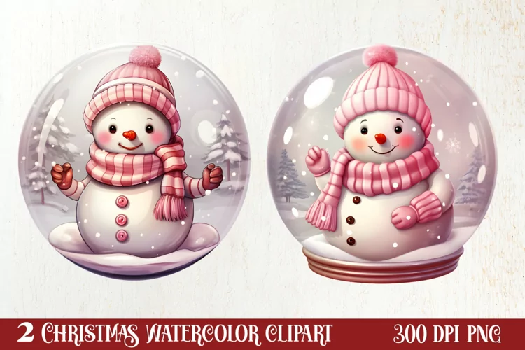 Snowman In Snow Globe Clipart Sublimation, Christmas SVG