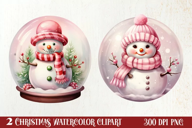 Snowman In Snow Globe Clipart Sublimation, Christmas SVG