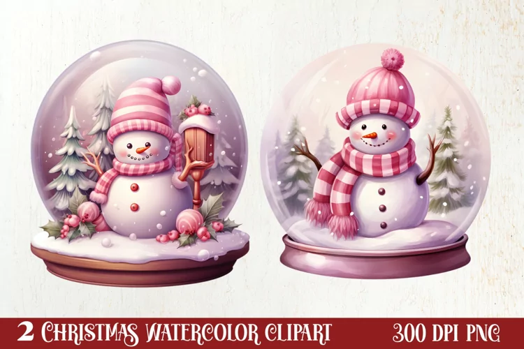 Snowman In Snow Globe Clipart Sublimation, Christmas SVG