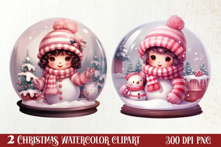 Snowman In Snow Globe Clipart Sublimation, Christmas SVG