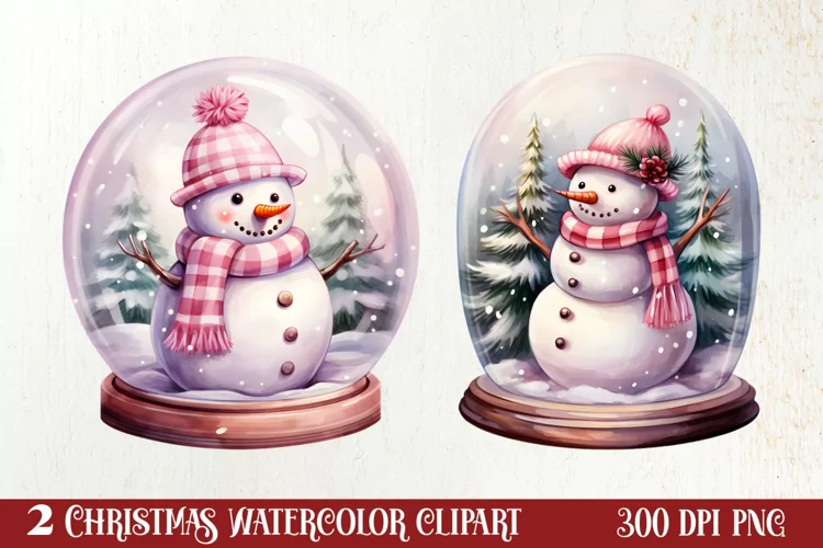 Snowman In Snow Globe Clipart Sublimation, Christmas SVG
