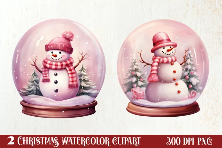 Snowman In Snow Globe Clipart Sublimation, Christmas SVG