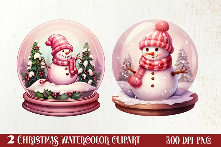 Snowman In Snow Globe Clipart Sublimation, Christmas SVG