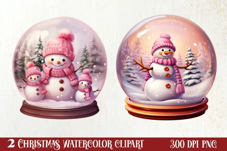 Snowman In Snow Globe Clipart Sublimation, Christmas SVG
