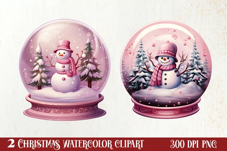 Snowman In Snow Globe Clipart Sublimation, Christmas SVG