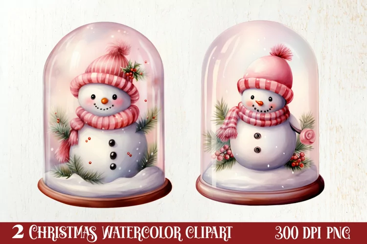 Snowman In Snow Globe Clipart Sublimation, Christmas SVG