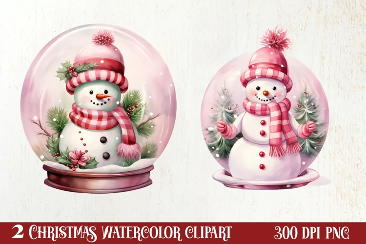 Snowman In Snow Globe Clipart Sublimation, Christmas SVG