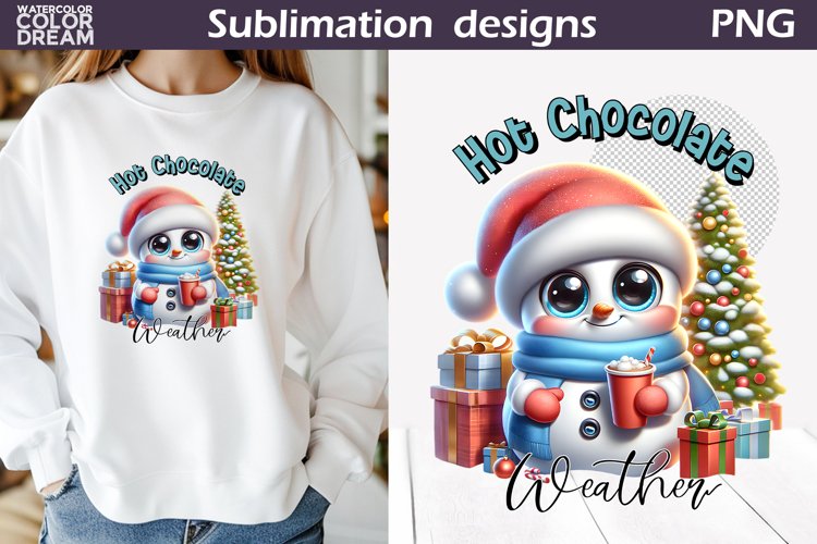 Cute Snowman Sublimation Design | Christmas Quote T Shirt