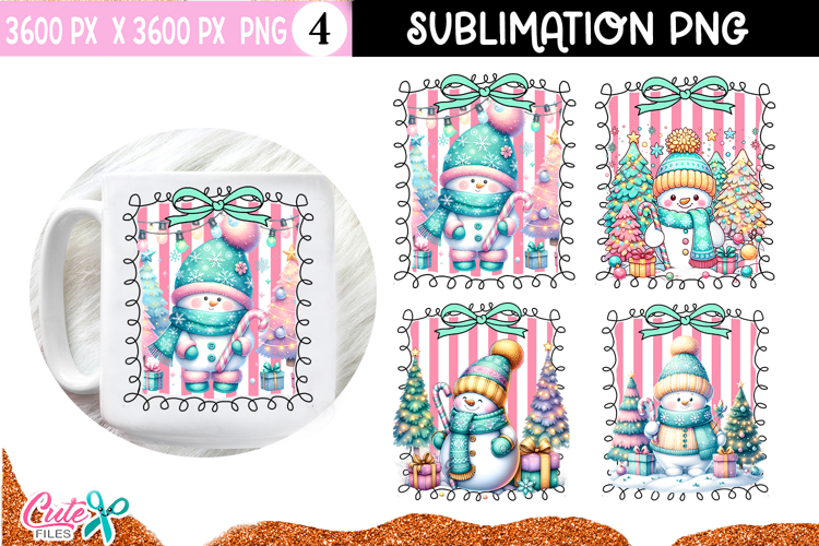 Snowman Sublimation Christmas Craft Designs | Christmas PNG