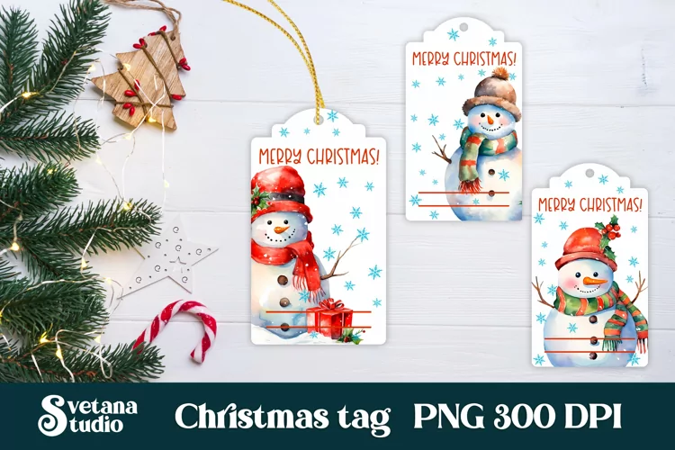 Christmas snowman tag printable | Christmas snowman gift tag