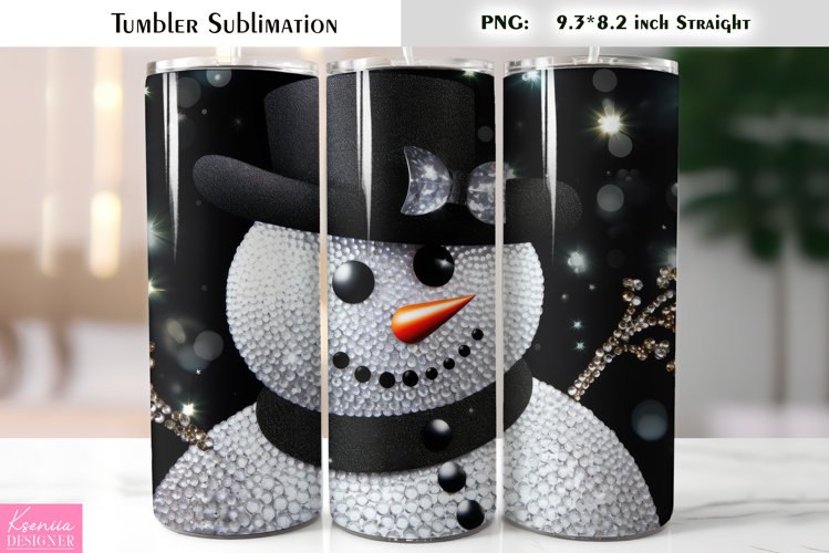 Christmas Glitter Snowman Tumbler Sublimation|3d Christmas