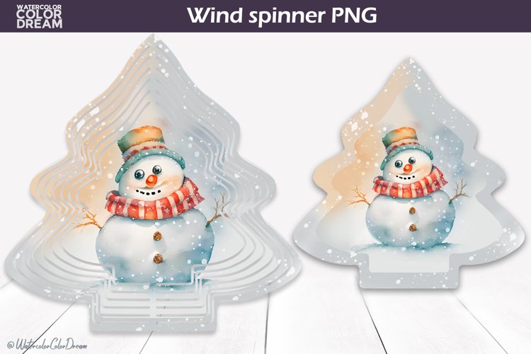 Christmas Wind Spinner | Watercolor Snowman Wind Spinner example image 1