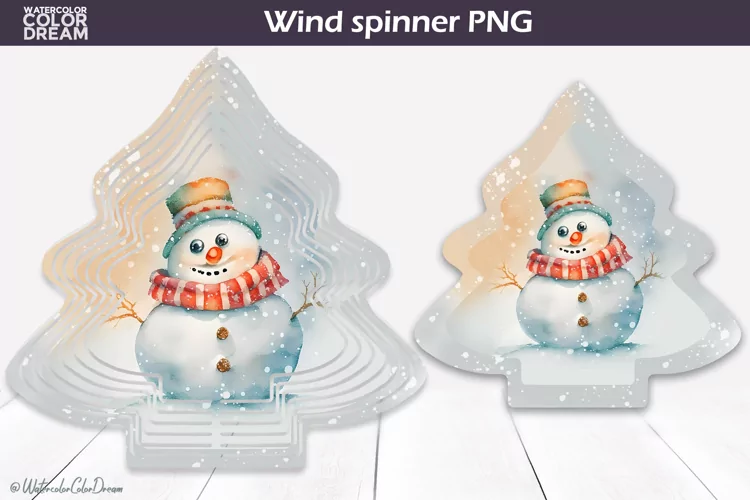 Christmas Wind Spinner | Watercolor Snowman Wind Spinner