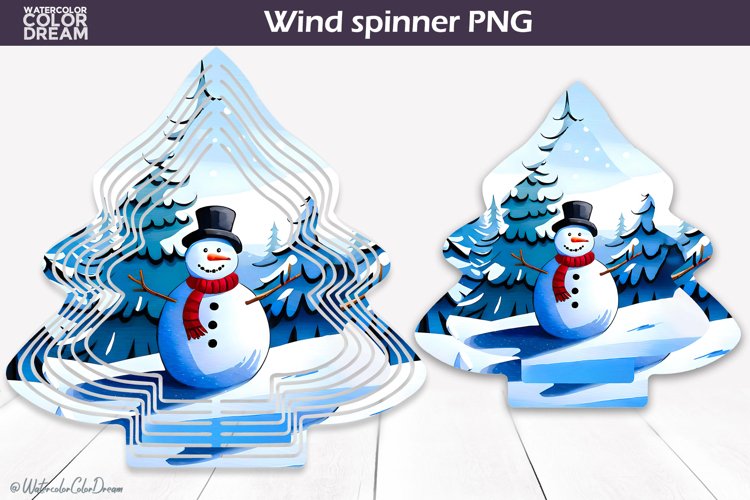 Snowman Wind Spinner | Winter Wind Spinner Sublimation example image 1