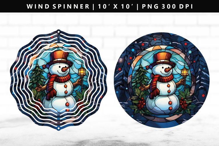 Snowman Wind Spinner Design | Wind Spinner Sublimation PNG