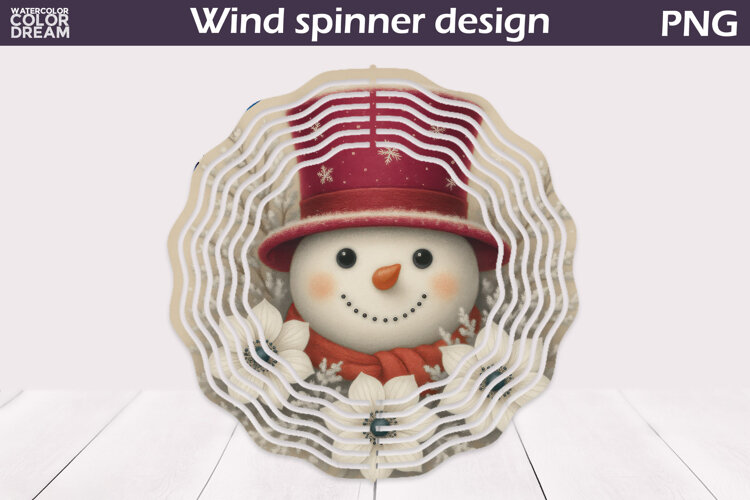 Christmas Wind Spinner | Snowman Floral Wind Spinner example image 1