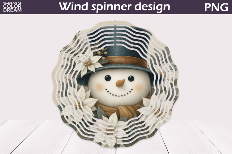 Christmas Wind Spinner | Snowman Floral Wind Spinner