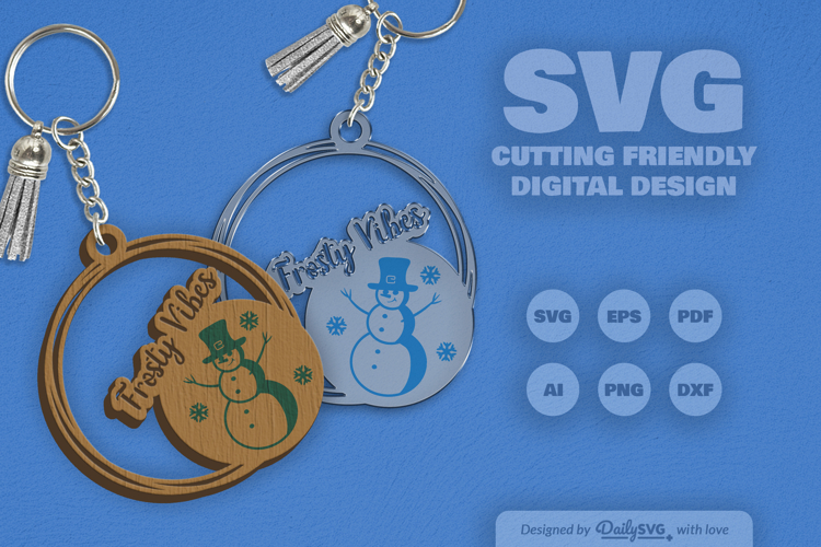 Snowman Keychain SVG