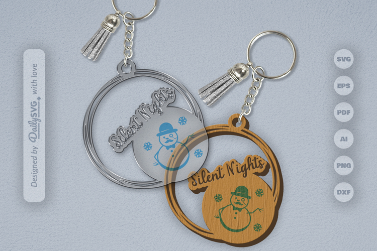 Snowman Keychain SVG