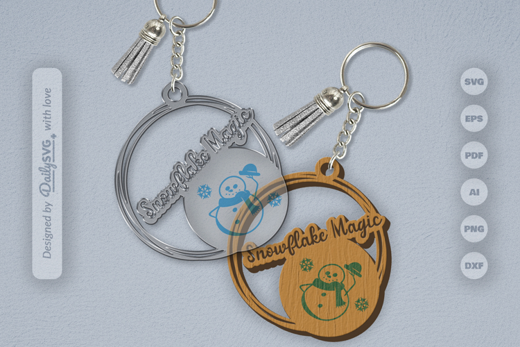 Snowman Keychain SVG