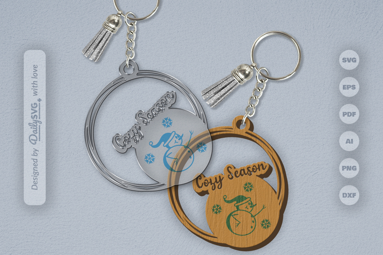 Snowman Keychain SVG