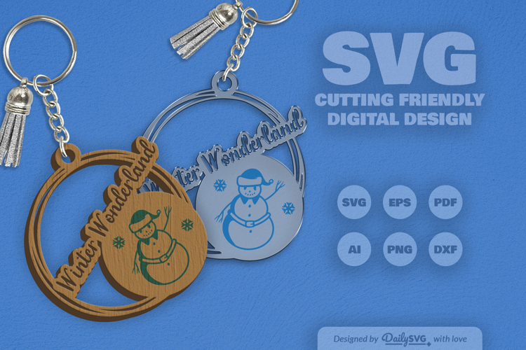 Snowman Keychain SVG