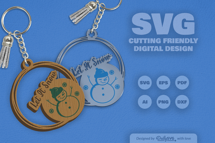 Snowman Keychain SVG