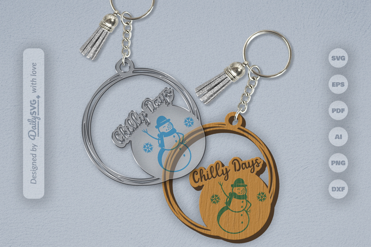Snowman Keychain SVG