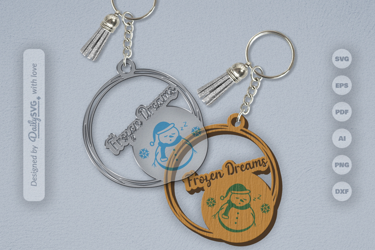 Snowman Keychain SVG