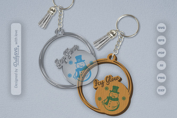 Snowman Keychain SVG