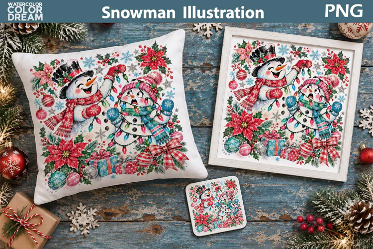 Snowman Christmas Lights | Holiday Sublimation