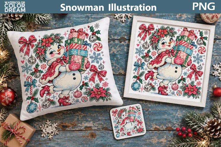 Snowman Christmas Gifts | Holiday Sublimation Art