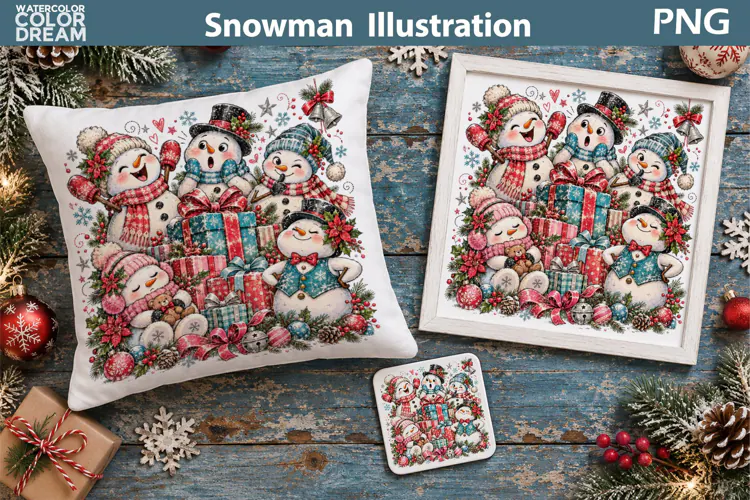 Snowman Family Christmas | Holiday Sublimation