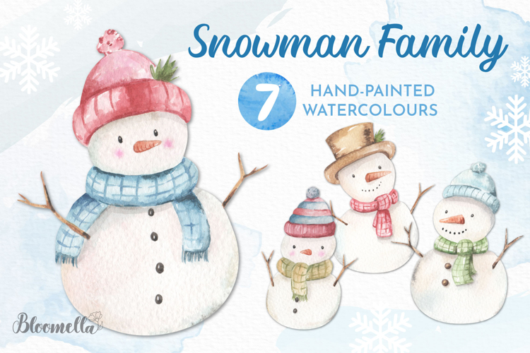 Watercolour Snowman Clipart Snowmen Assets Christmas