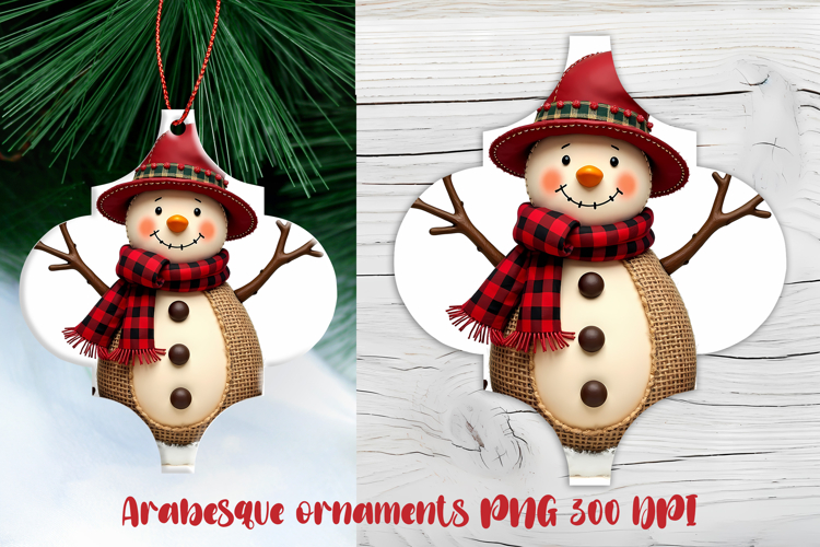 Arabesque Christmas snowman ornament PNG | Christmas design