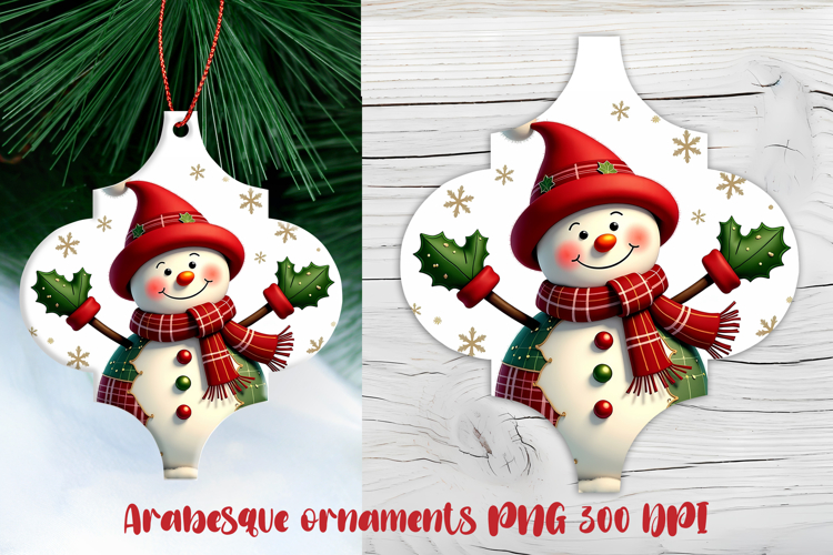 Arabesque Christmas snowman ornament PNG | Christmas design