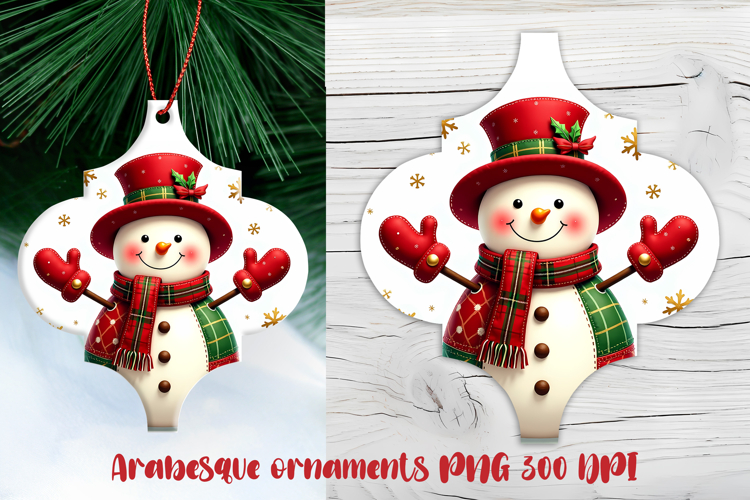 Arabesque Christmas snowman ornament PNG | Christmas design